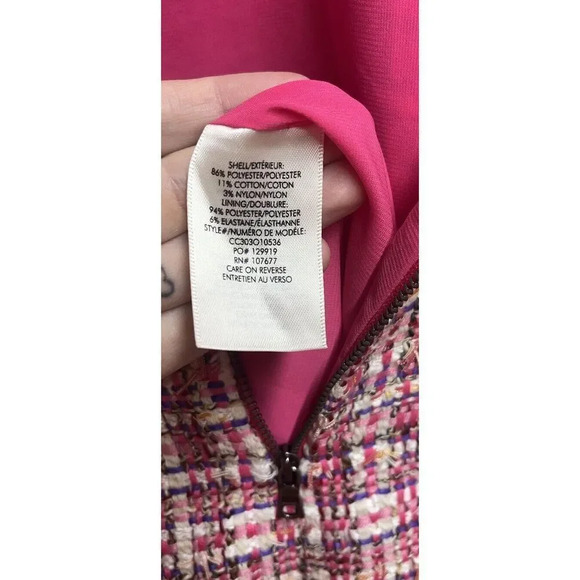 Alice + Olivia NEW Women's Carli Tweed Minidress Size 14 In Pink Designer - Picture 12 of 14